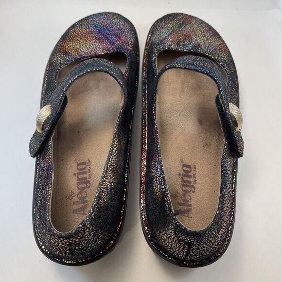 Alegria Paloma Mary Jane Shoes EU41 US 10.511 Rainbow Iridescent Comfort Leather - Picture 11 of 16